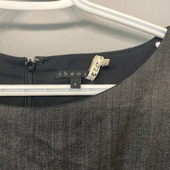 Theory Nuriana Raetia Stretch Virgin Wool Dark Grey Sheath Dress size 2 - Picture 6 of 7